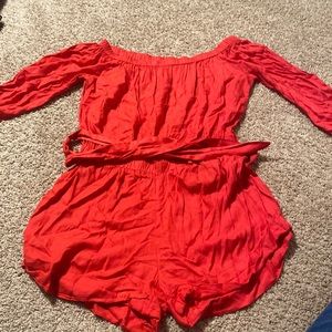 New Guess Short 3/4 sleeve orange romper - size M